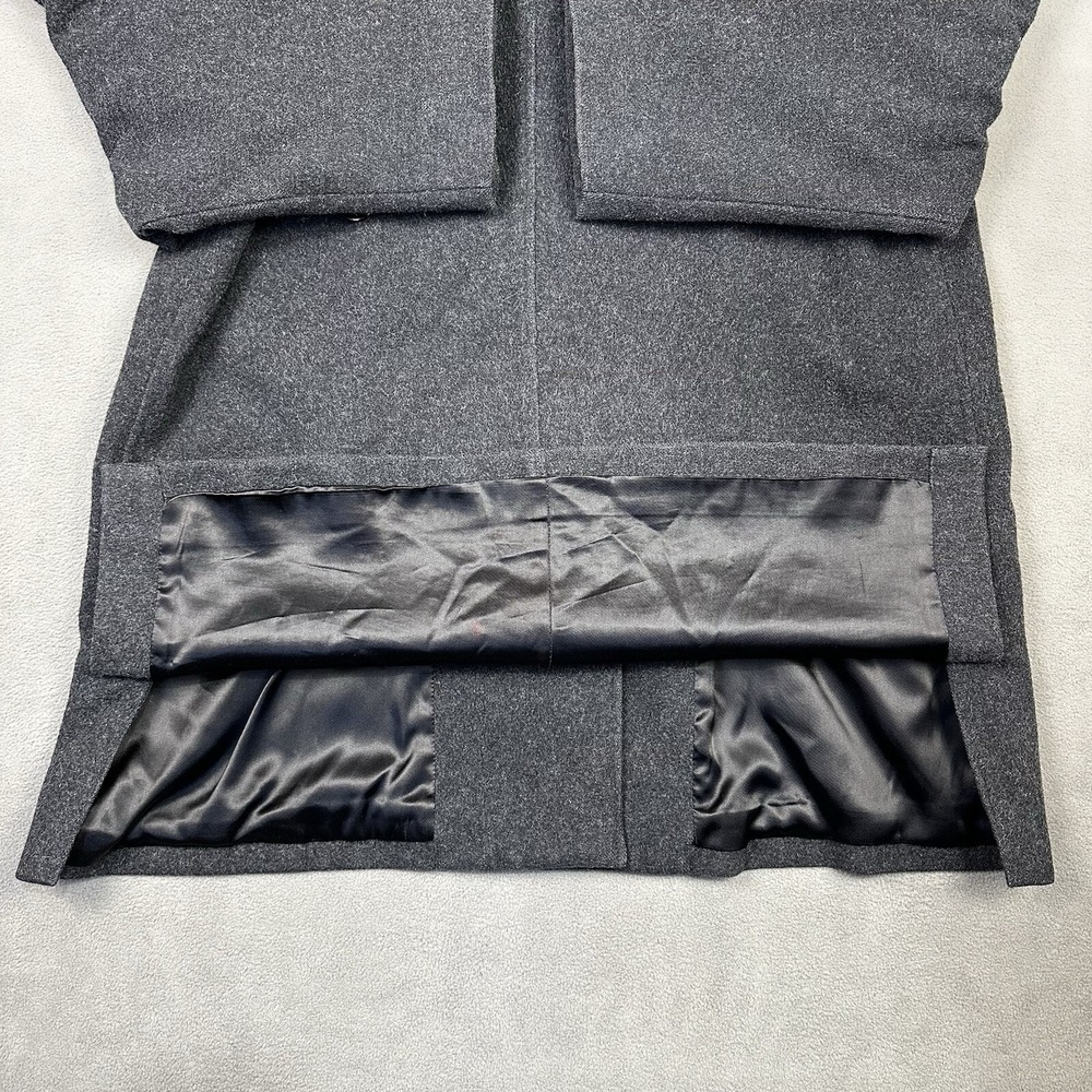 Vtg Ralph Lauren 100% Wool Overcoat Size 6 USA Made Satin Lined Gray Mid Length - Picture 11 of 15